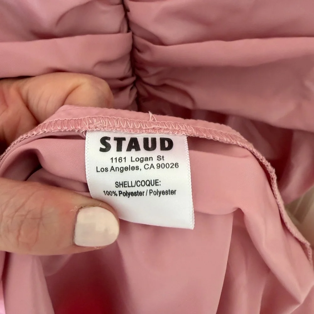 Staud Dayanara Pink Cutout Taffeta Dress